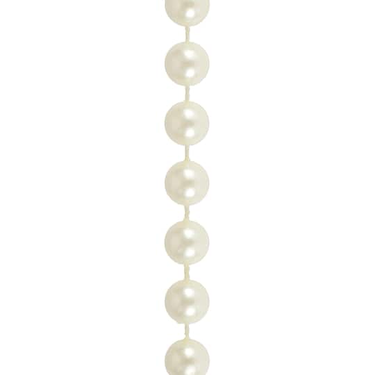 10mm Ivory Round Plastic Pearl Bead Garland, 50ft. by Bead Landing™
